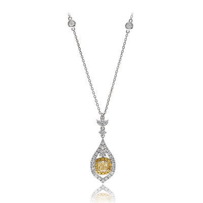 Gouden halsketting met een gele SI2 diamant (CIRARI)