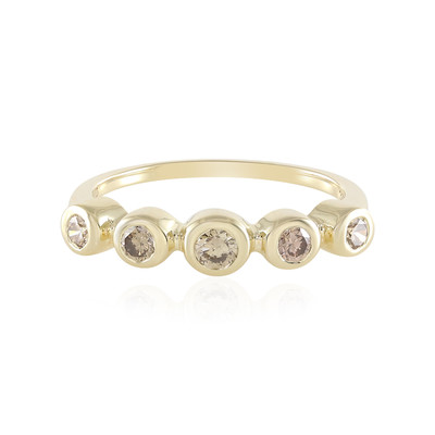 Gouden ring met een SI2 Champagne Diamant