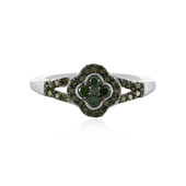 Zilveren ring met I1 Groene Diamanten