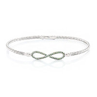 Zilveren armband met groene diamanten