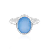 Zilveren ring met een Blauwe chalcedoon