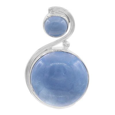 Zilveren hanger met een blauwe opaal