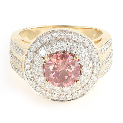 Gouden ring met een roze VS1 diamant