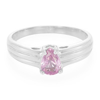 Zilveren ring met een Ceylon roze saffier
