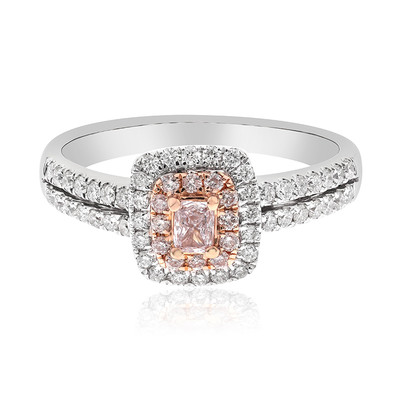 Gouden ring met een I1 Roze Diamant (CIRARI)