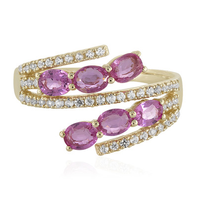 Gouden ring met roze saffieren (Adela Gold)