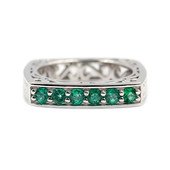 Zilveren ring met Zambia-smaragdstenen (Dallas Prince Designs)