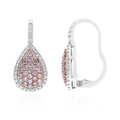 Gouden oorbellen met roze SI1 diamanten (CIRARI)