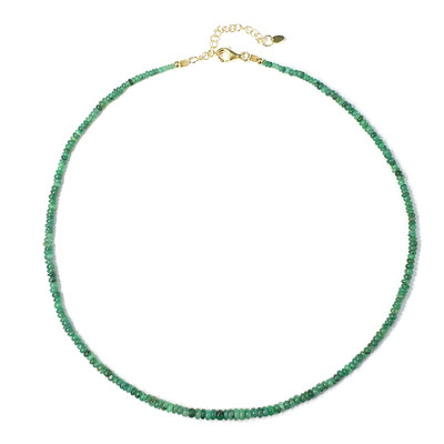 Zilveren halsketting met een Braziliaanse smaragd