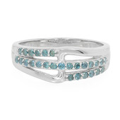 Zilveren ring met Koningsblauwe diamanten (Cavill)
