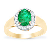 Gouden ring met een AAA Zambia smaragd