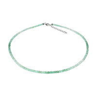 Zilveren halsketting met groene opalen