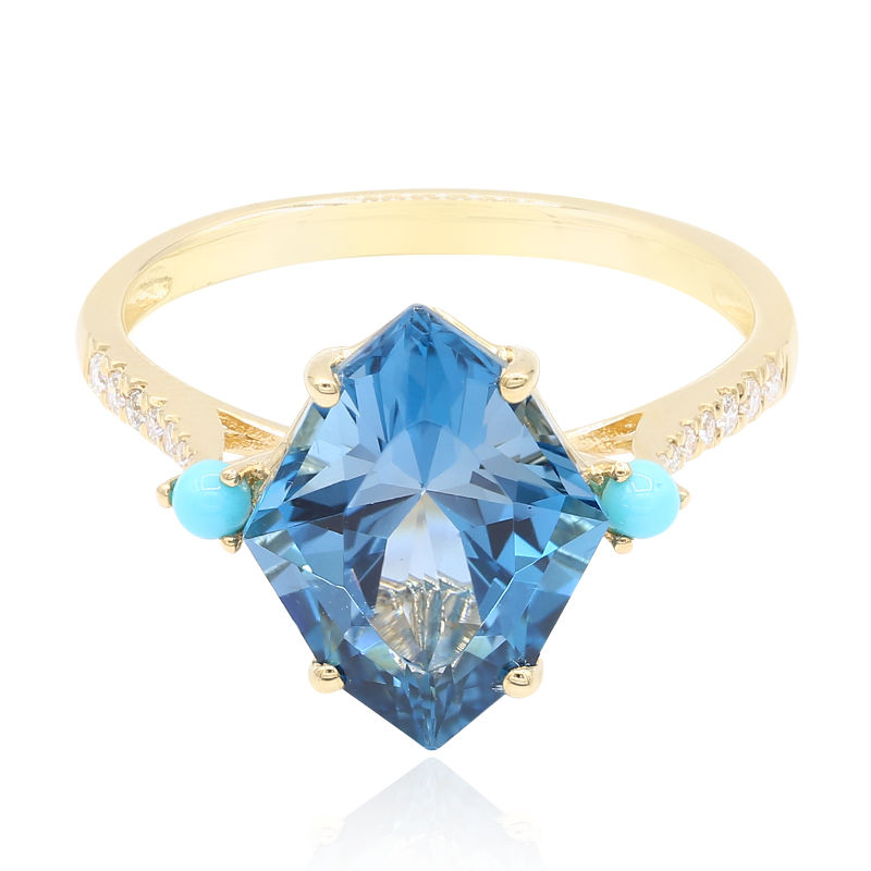 Betere Gouden ring met een Londen-blauwe topaas-5336LB | Juwelo sieraden IB-85