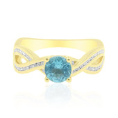 Gouden ring met een Blauwe apatiet (de Melo)