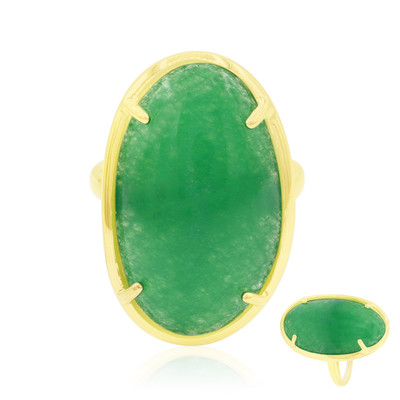 Zilveren ring met een groene jade