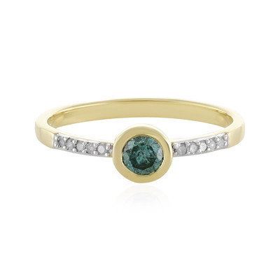 Gouden ring met een Hemelsblauwe I4 diamant
