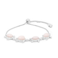 Zilveren armband met roze opalen