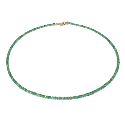 Gouden halsketting met Zambia-smaragdstenen