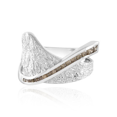 Zilveren ring met I2 Champagne Diamanten (de Melo)