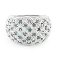 Zilveren ring met Fancy diamanten
