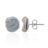 Zilveren oorbellen met Grijze Keshi zoetwater kweekparels (TPC)