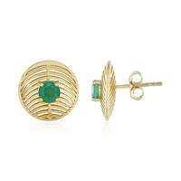 Gouden oorbellen met Zambia-smaragdstenen (Ornaments by de Melo)