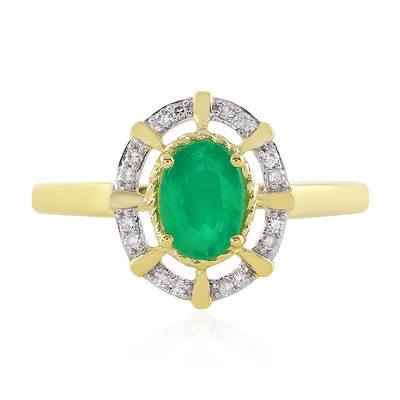 Gouden ring met een Braziliaanse smaragd