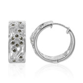 Zilveren oorbellen met I2 (J) Diamanten (Annette classic)