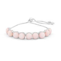 Zilveren armband met roze opalen