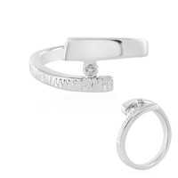Zilveren ring met een PK (J) Diamant