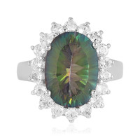 Zilveren ring met een Groene Mystieke Kwarts