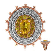 Zilveren ring met een gele saffier (Dallas Prince Designs)