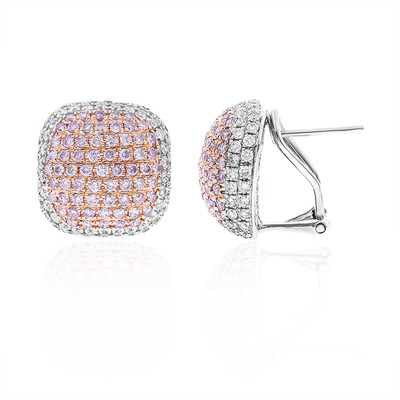 Gouden oorbellen met I1 Roze Diamanten (CIRARI)