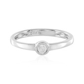 Zilveren ring met een I3 (J) Diamant