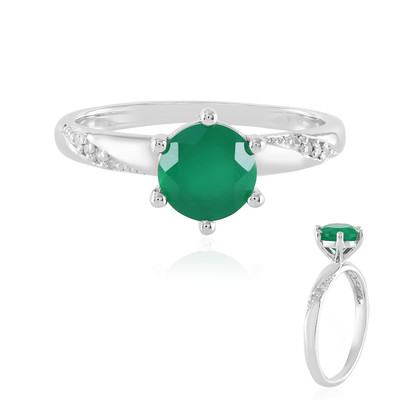 Zilveren ring met een Groene onyx