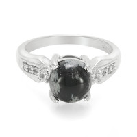 Zilveren ring met een sneeuwvlokken obsidiaan