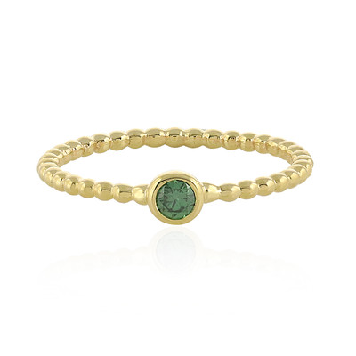 Gouden ring met een groene diamant