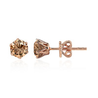 Gouden oorbellen met VS1 Argyle-Rose de France-Diamanten