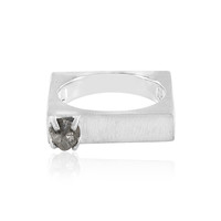Zilveren ring met een Zilveren Diamant