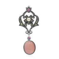 Zilveren hanger met een roze opaal (Annette classic)