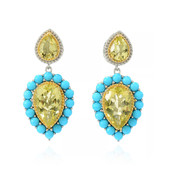 Zilveren oorbellen met Ouro Verde kwartskristallen (Dallas Prince Designs)