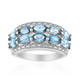 Zilveren ring met Londen-blauwe topaasstenen