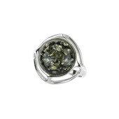 Zilveren ring met een Baltische barnsteen (dagen)