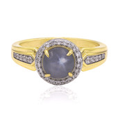 Gouden ring met een Zilveren Blauwe Ster Saffier