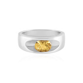 Zilveren ring met een gele beril