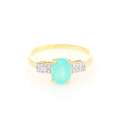 Gouden ring met een Paraibe opaal
