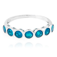 Zilveren ring met Caribische Blauwe opalen