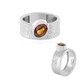 Zilveren ring met een Oranje Zirkoon (MONOSONO COLLECTION)