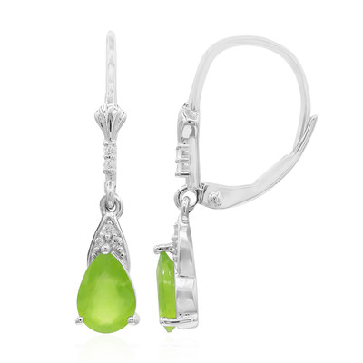 Zilveren oorbellen met Braziliaanse Groene Opalen