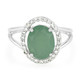 Zilveren ring met een groene chalcedoon